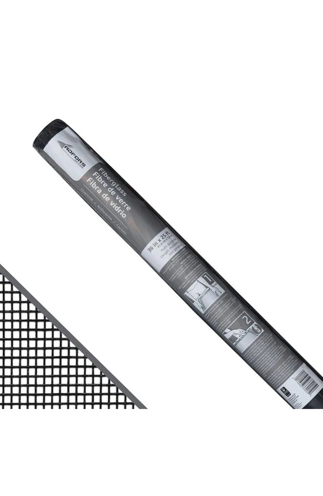 Fiberglass 3-ft x 25-ft Black Fiberglass Screen mesh