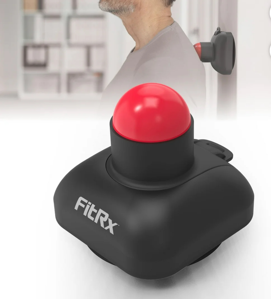FitRx Mountable Massage Ball - Back and Shoulder Massage Ball with Suction Pad