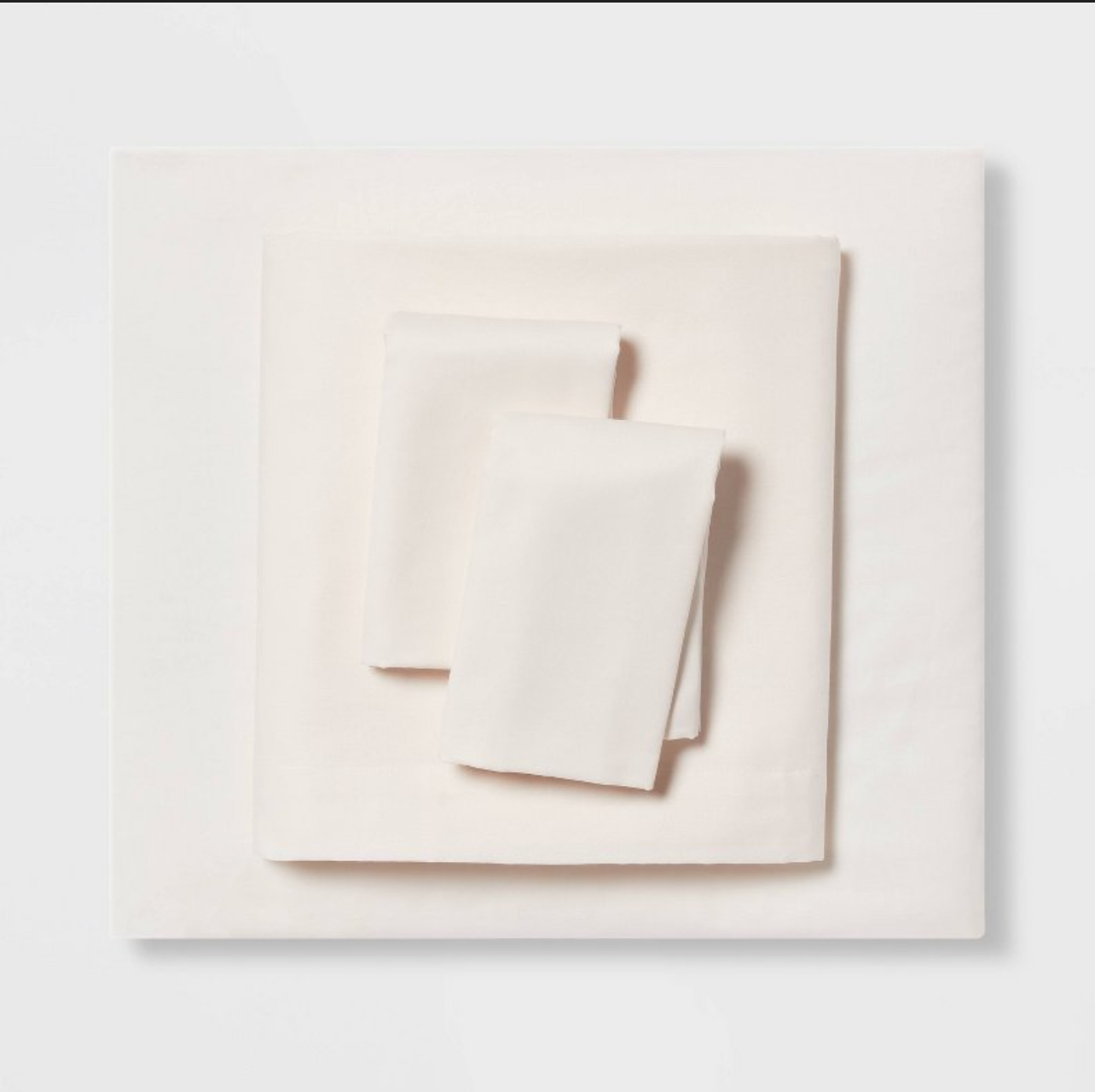 Full Easy Care Cotton Blend Sateen Sheet Set Ivory - Room Essentials™: 225 Thread Count, OEKO-TEX Certified, Includes 4pc