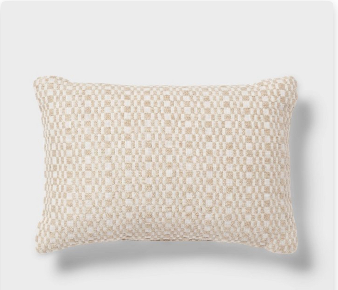 Geo Woven Dec Pillow Oblong Khaki/Ivory-Threshold