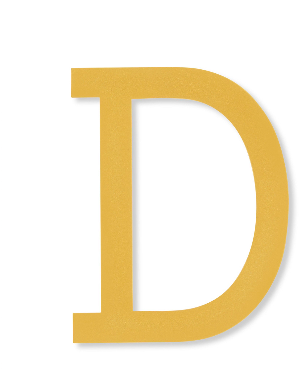 Gold Letter Stocking Ornament, D, 0.28 lb, 5 in, by Holiday Time