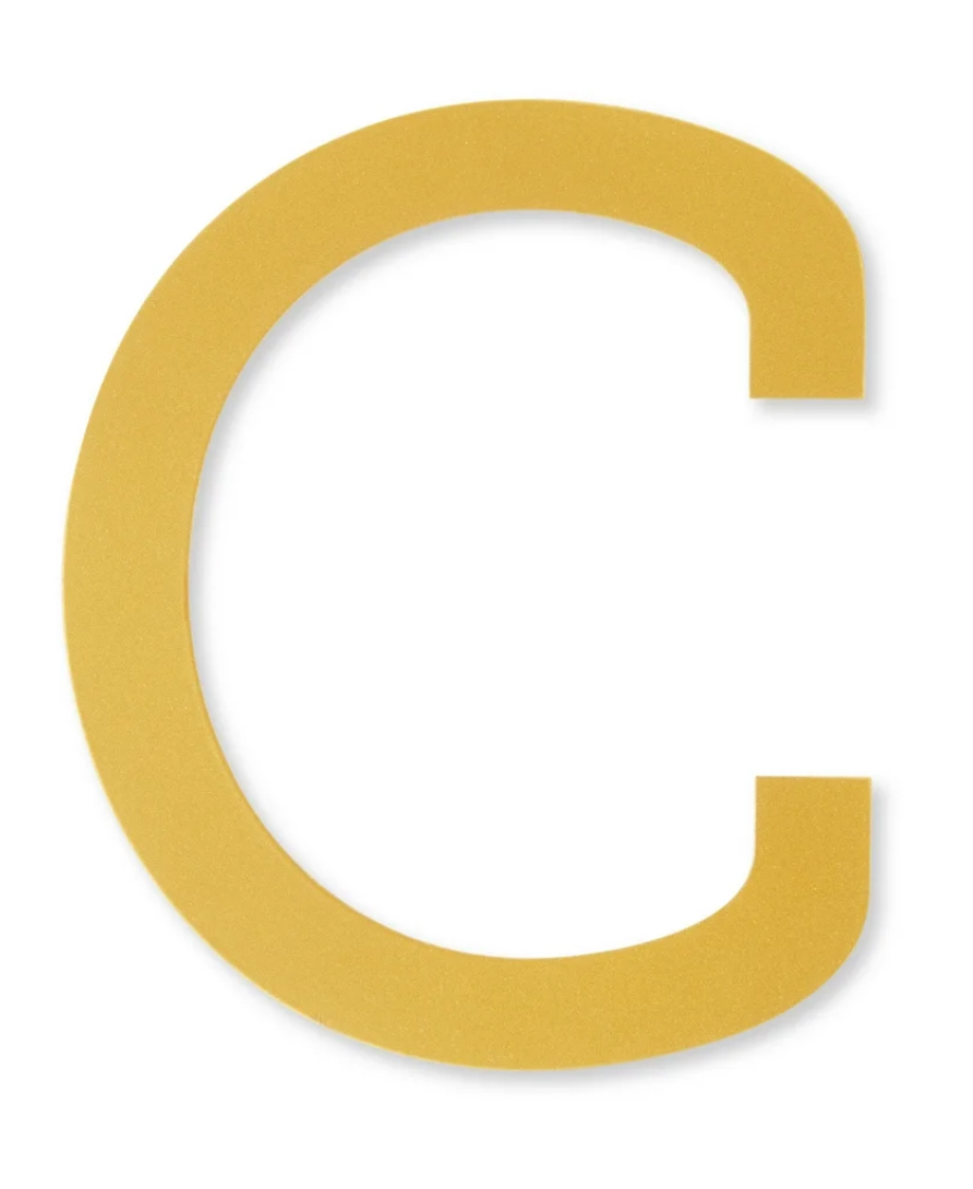 Gold Letter Stocking Ornament,