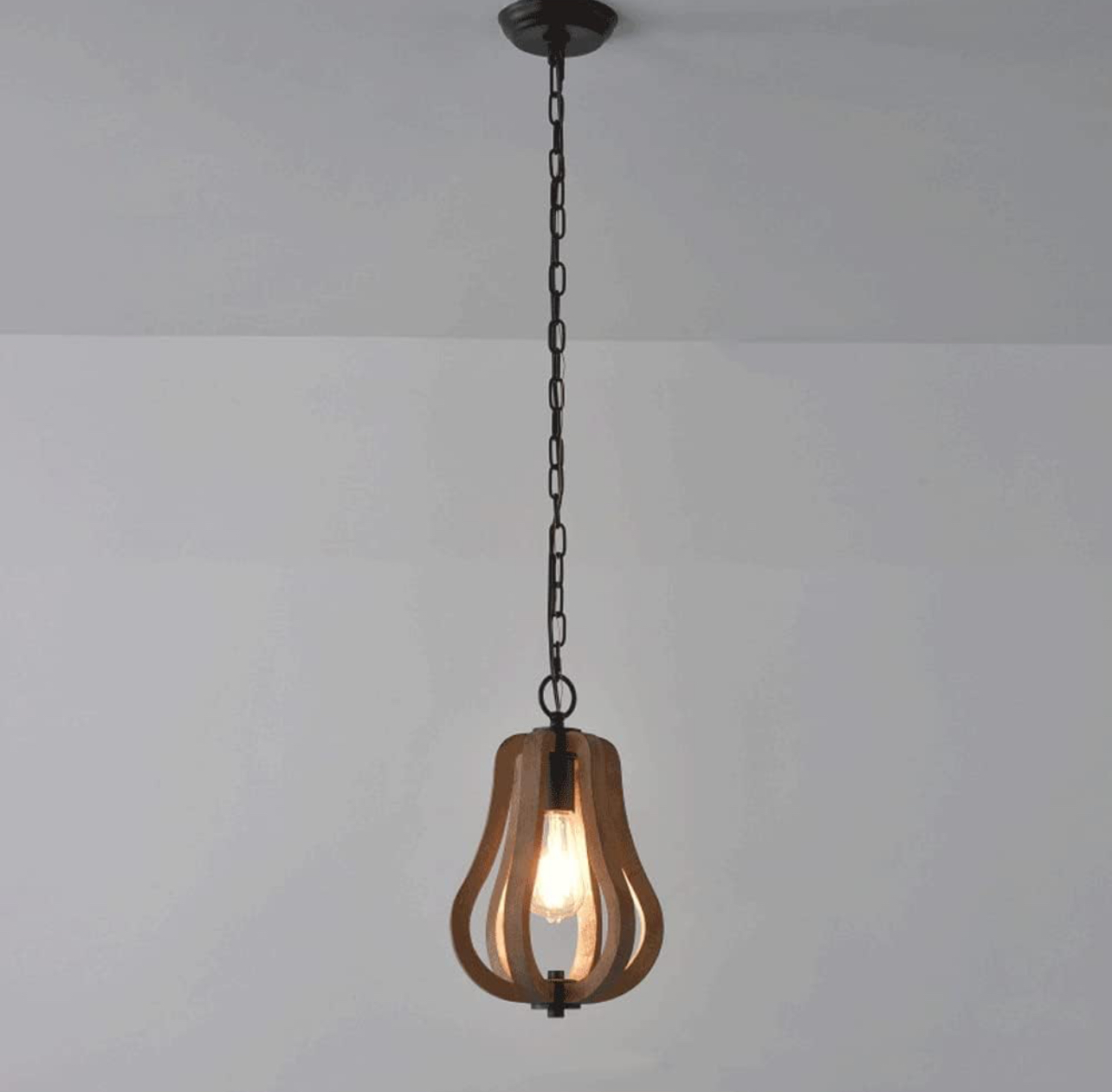 Hand-Carved Solid Wood Chandelier E27 1- Lamp Wood Art Made Old Pendant Light Metal Decoration Ceiling Pendent Lamp Restaurant Corridor Bar Counter Stairs Lighting Fixtures,Ceiling Light