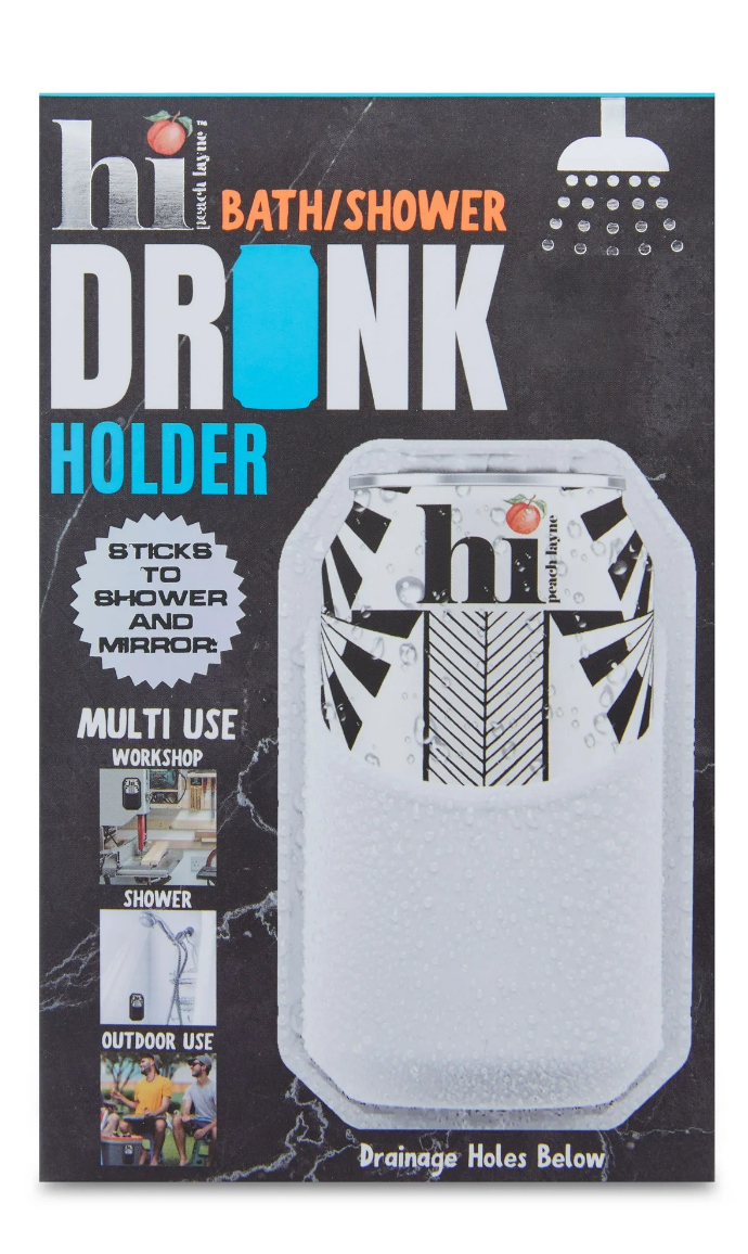 Hi Peach Layne Bath and Shower Drink Holder, White