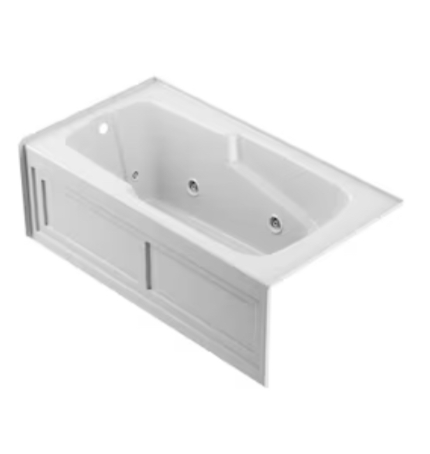 Jacuzzi CETRA 32-in x 60-in White Acrylic Alcove Whirlpool Tub (Left Drain)