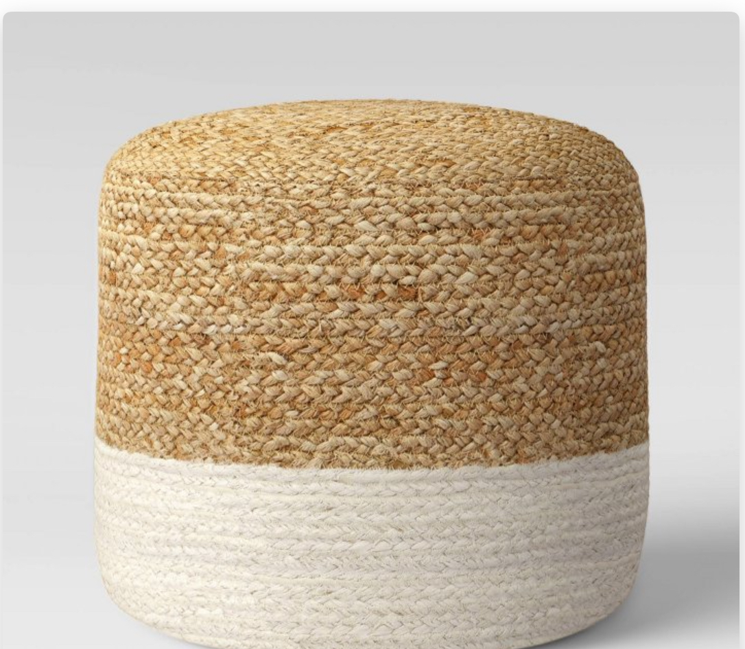 Jada Woven Pouf White- Threshold