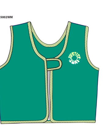 Justice Durable Neoprene Swimming Vest Kids, Olive