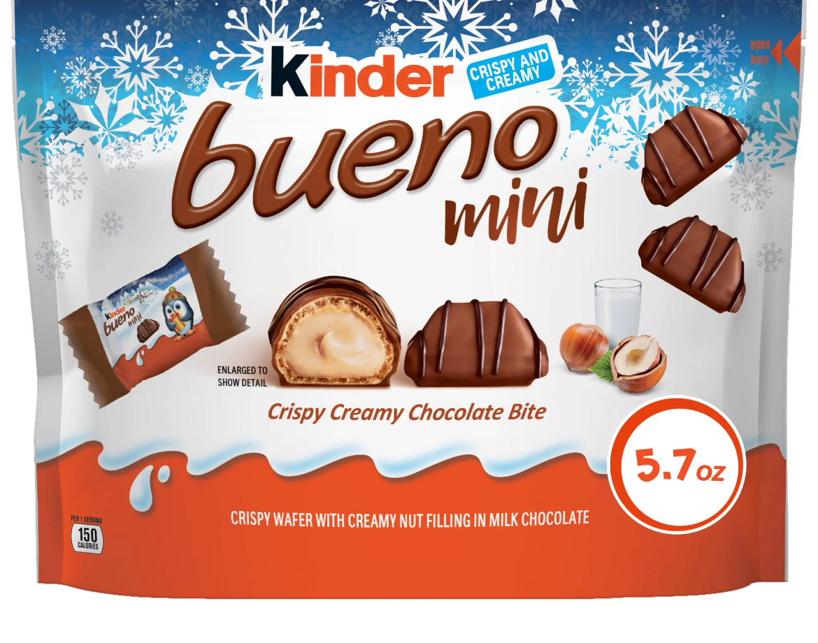 Kinder Bueno Mini, Milk Chocolate and Hazelnut Cream, Holiday Gifts, Individually Wrapped