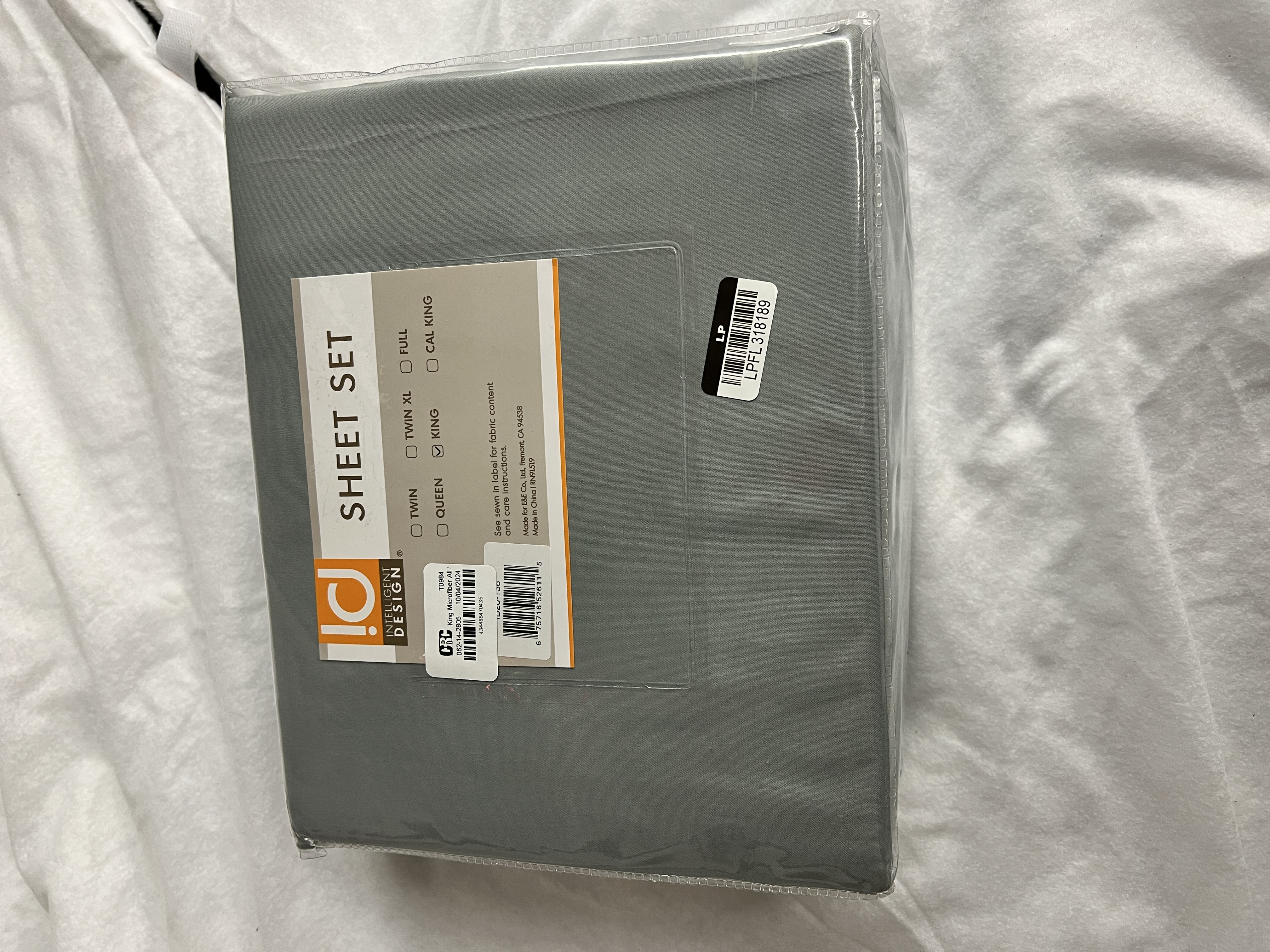 King Microfiber All Season Soft Touch Sheet Set Gray