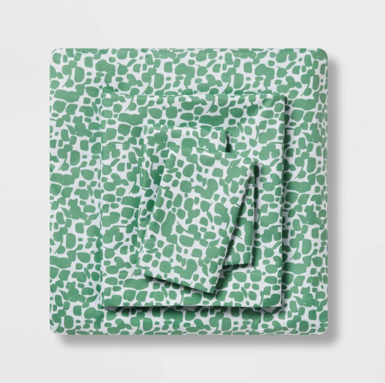 King Printed Microfiber Sheet Set Green Dot - Room Essentials™: Polyester, OEKO-TEX Certified, 4-Piece Set