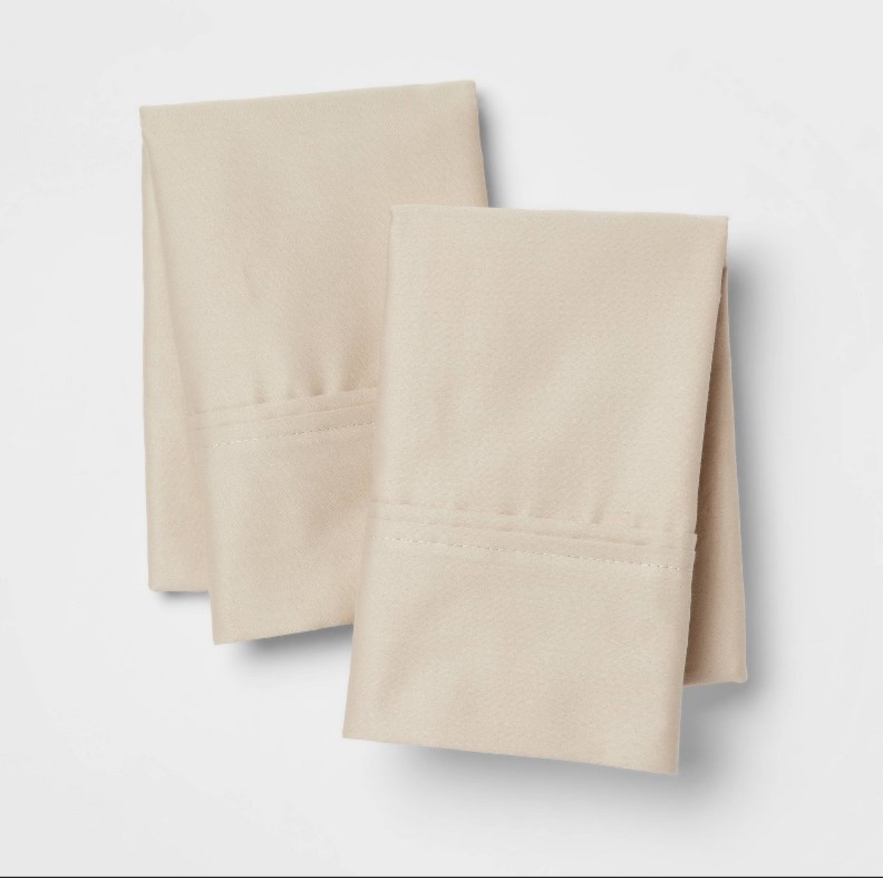 King Solid Performance 400 Thread Count Pillowcase Set True Khaki - Threshold™: Cotton Sateen, OEKO-TEX Certified, Set of 2
