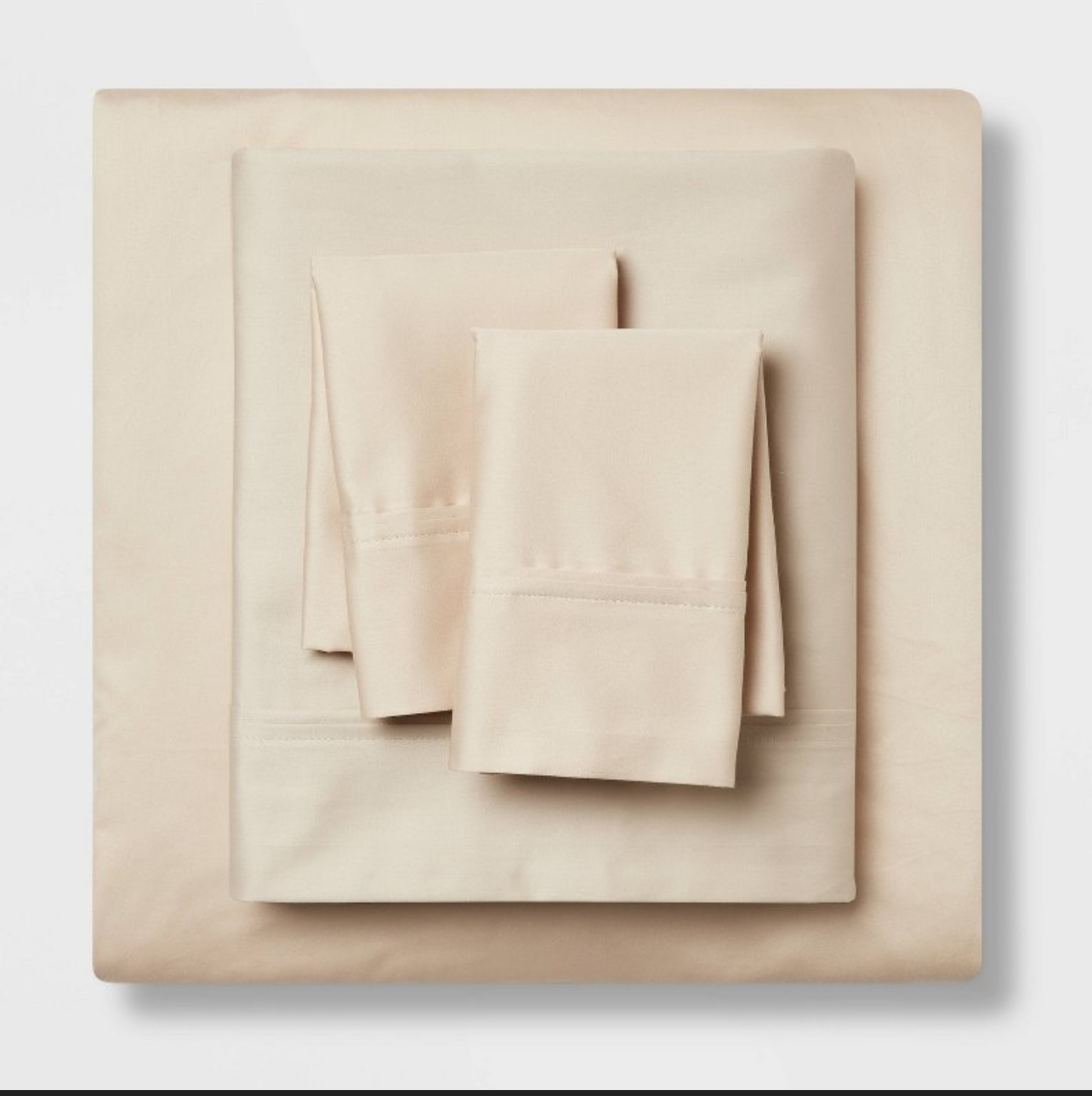 King Solid Performance 400 Thread Count Sheet Set True Khaki - Threshold™: Cotton, Woven, OEKO-TEX Certified