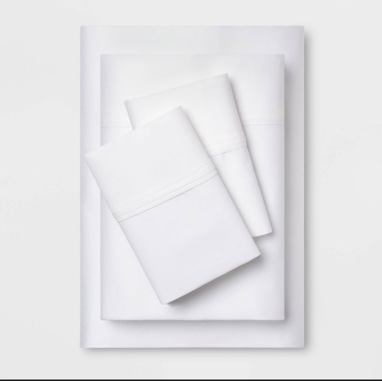King Solid Performance 400 Thread Count Sheet Set White - Threshold™: Cotton Sateen, 4-Piece, OEKO-TEX Certified