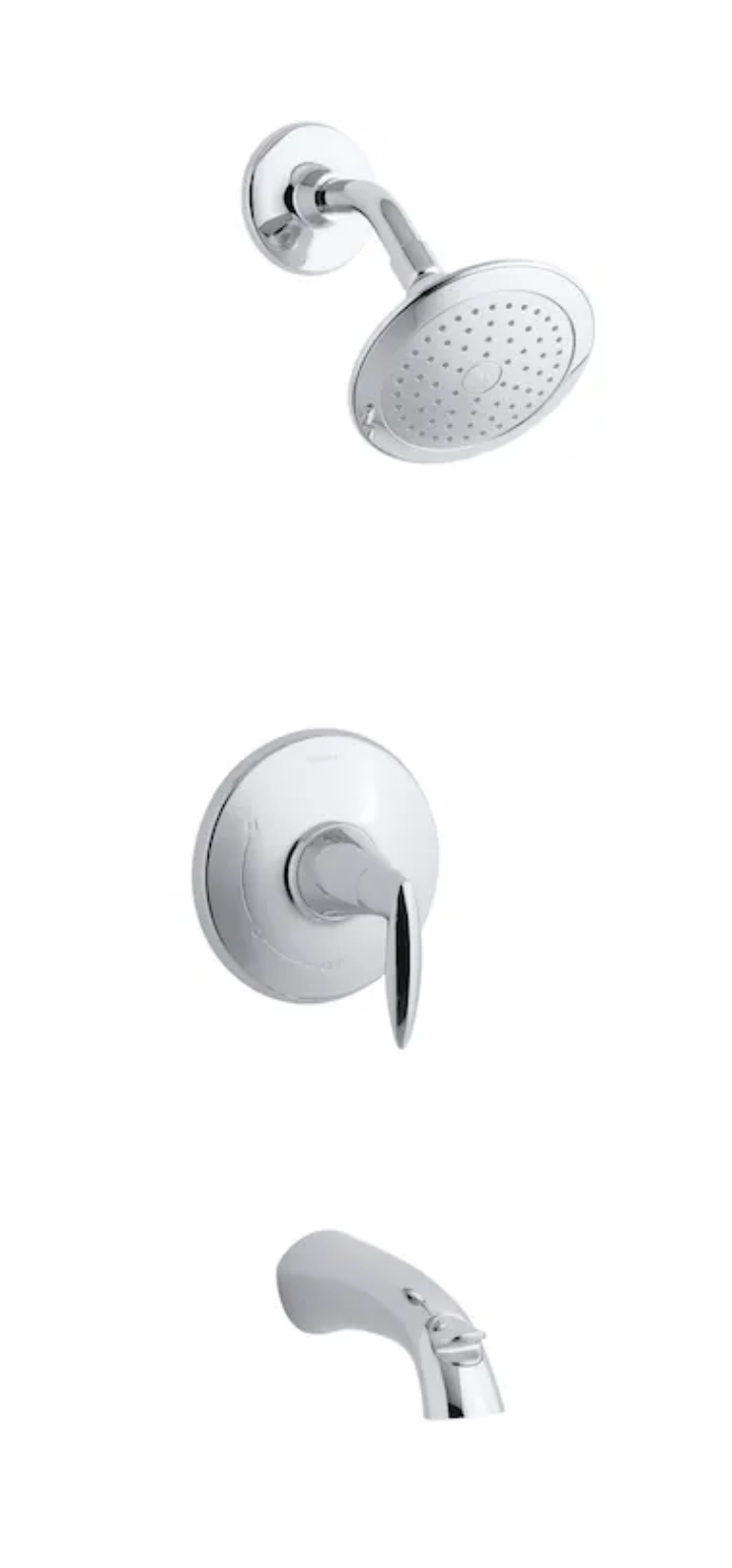 KOHLER Alteo Polished Chrome 1-handle Single function 6.4375-Inches Round Bathtub and shower Faucet