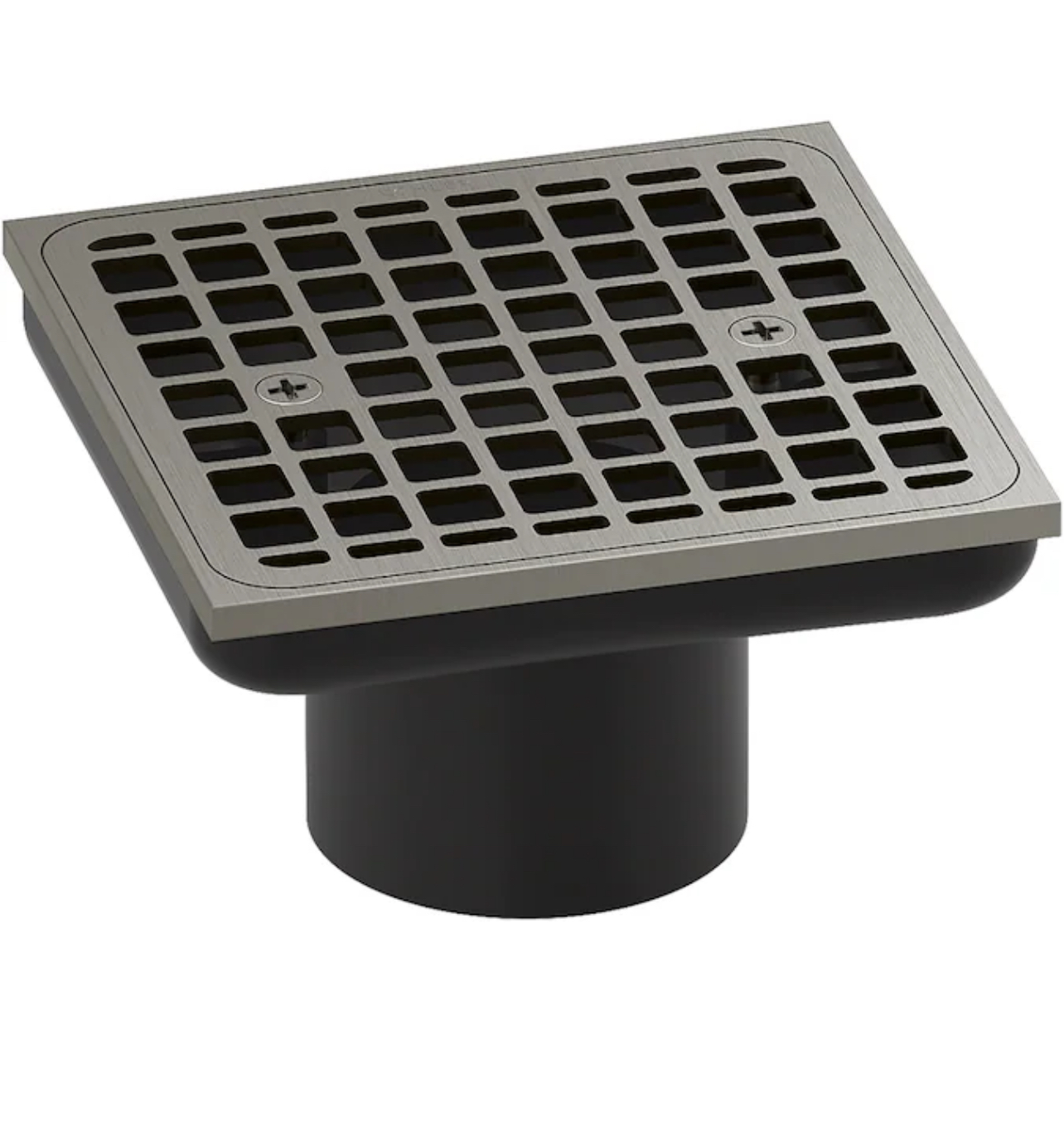 KOHLER Clearflo 2-in Vibrant Brushed Nickel Square Brass Tile Shower Drain