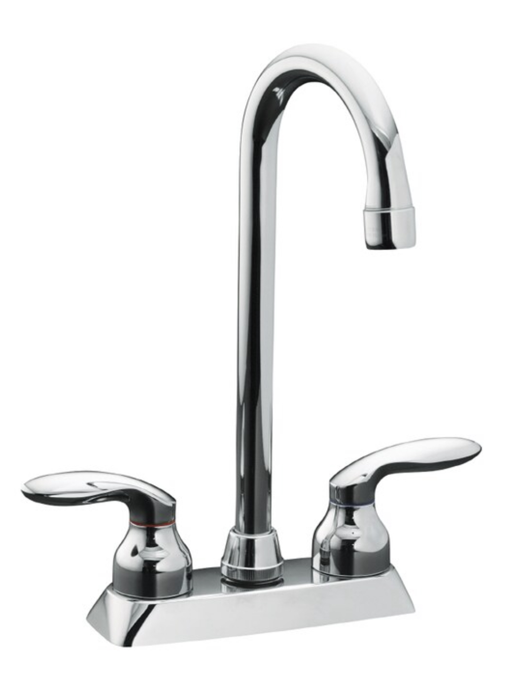 KOHLER Coralais Polished Chrome Double Handle Low-arc Kitchen Faucet