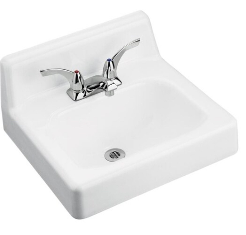 KOHLER Hudson Cast iron Wall-mount Rectangular Traditional White Bathroom Sink