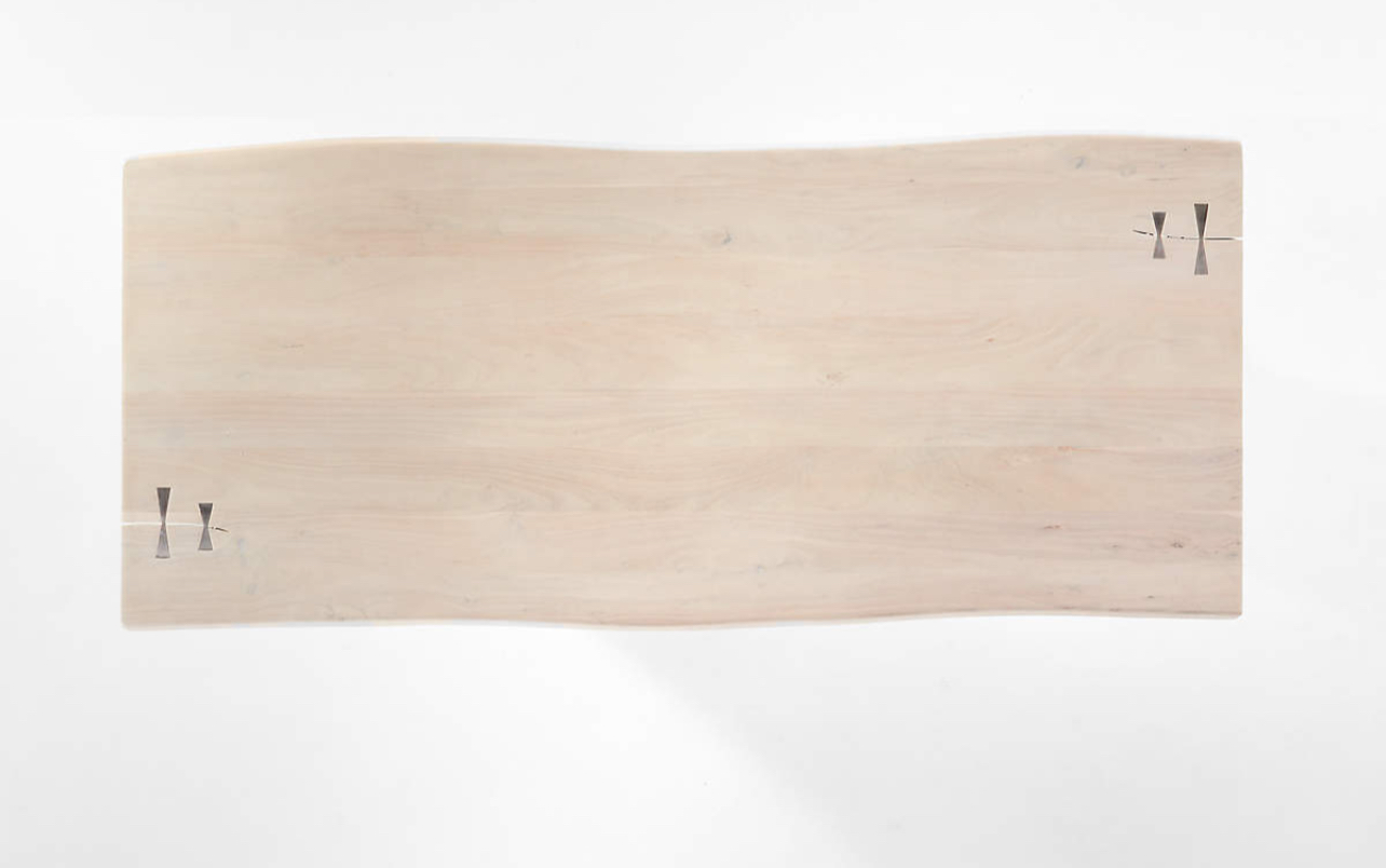 Landscape 95" Rectangular White Washed Wood Dining Table