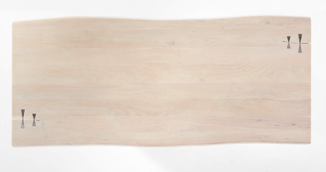Landscape Rectangular White Washed Wood Dining Table 118”