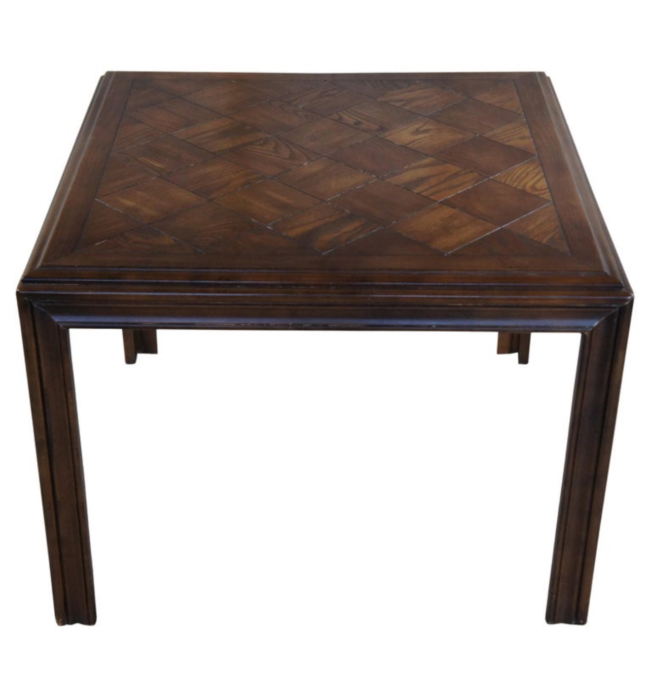 Lane Parsons Style Mid-Century Modern Oak Parquetry Dining Breakfast Table 1978
