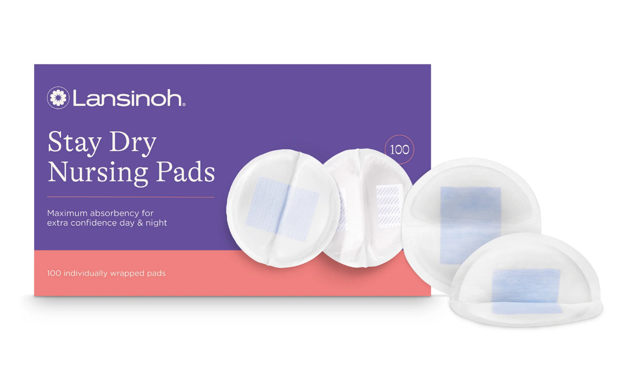 Lansinoh Stay Dry Disposable Nursing Pads for Breastfeeding, 100 Count