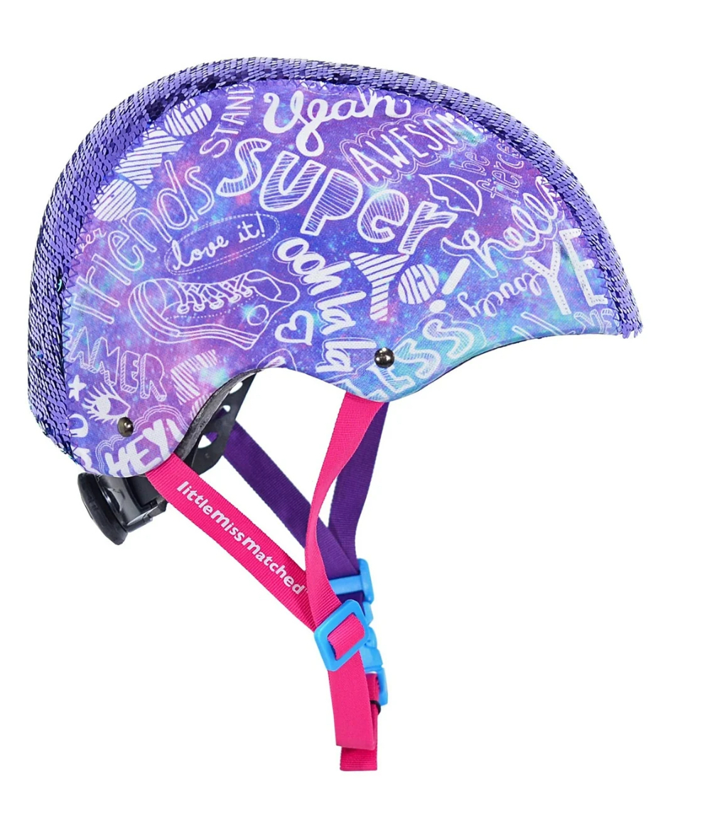 LittleMissMatched Magic Sequin Multi-Sport Teen Female Helmet, Purple