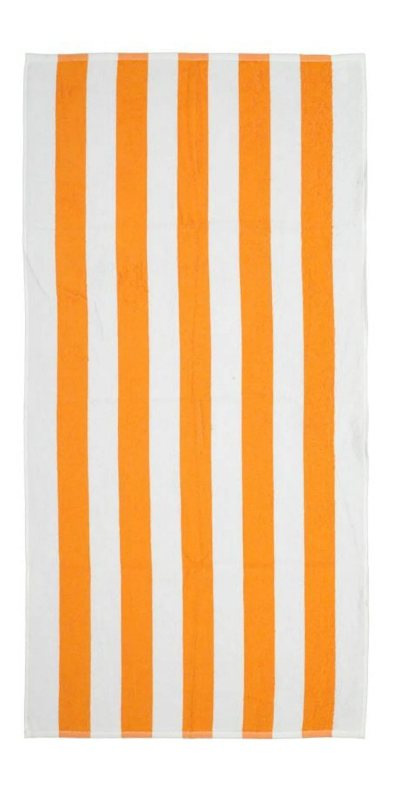 Mainstays Cotton Orange & White Cabana Stripe Beach Towel, 28" x 58"