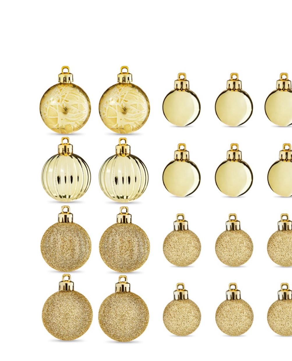 Mini Gold Shatterproof Christmas Ornaments, 20 Count, by Holiday Time