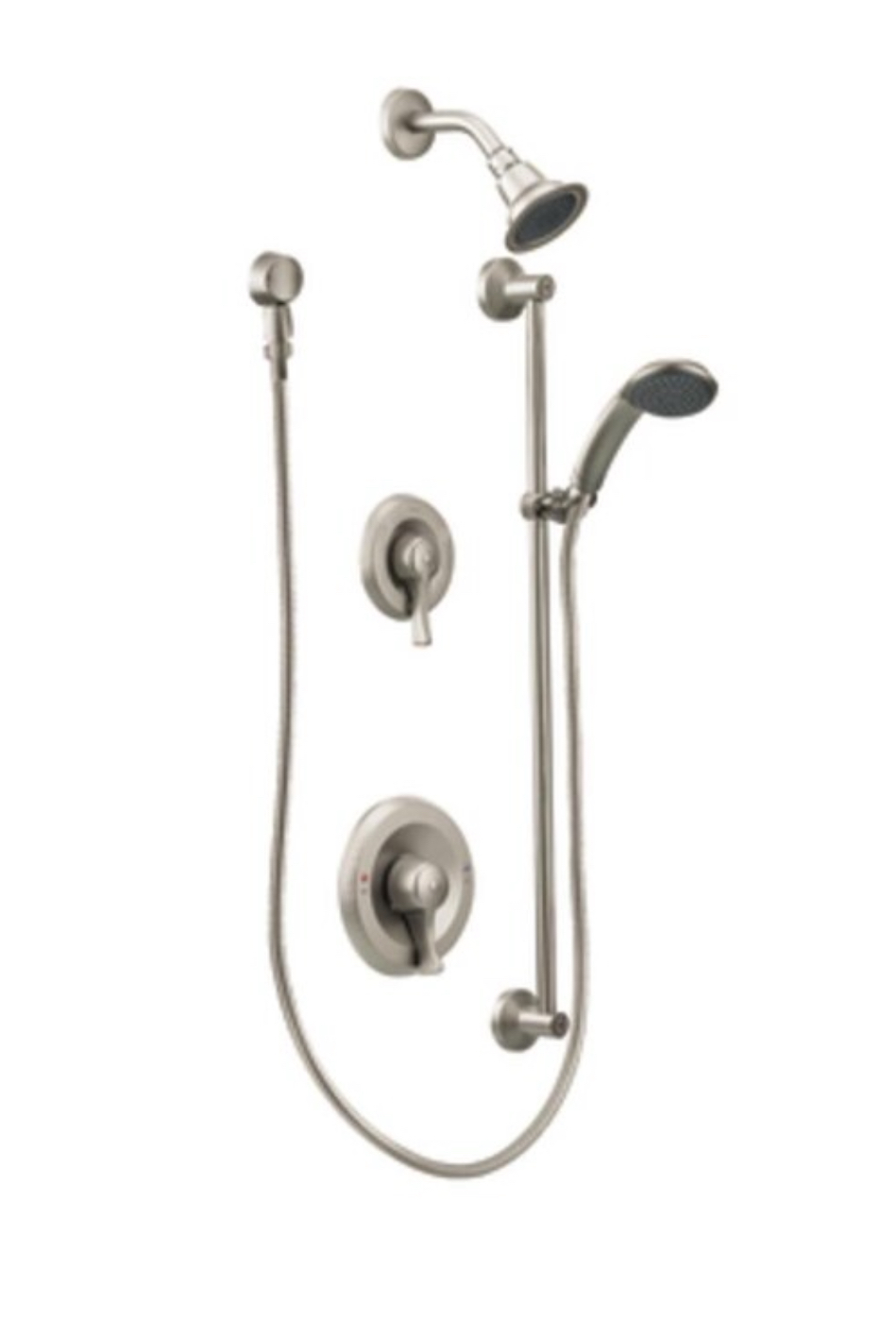 Moen Commercial Classic Brushed Nickel 1-handle Single function Round Shower Faucet (Valve Not Included)