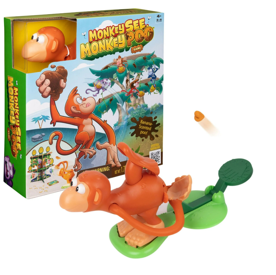 Monkey See Monkey Poo Game with Banana-Scented Fake Poop for Kids 4+