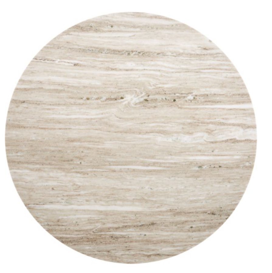 Nero 36" Brown Marble Dining Table with Brass Base