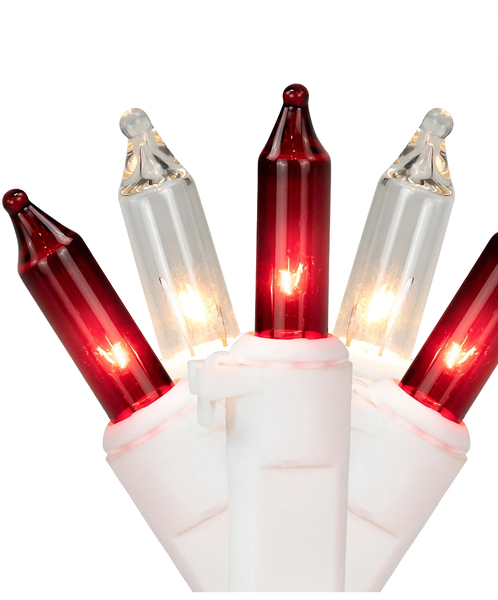 Northlight 50ct Mini String Lights Red/Clear - 10' White Wire