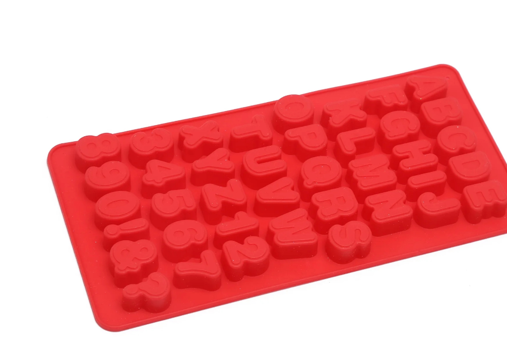 Numbers and Letters Silicone Mold, Way to Celebrate! Red, Baking, Non-stick, Silicone