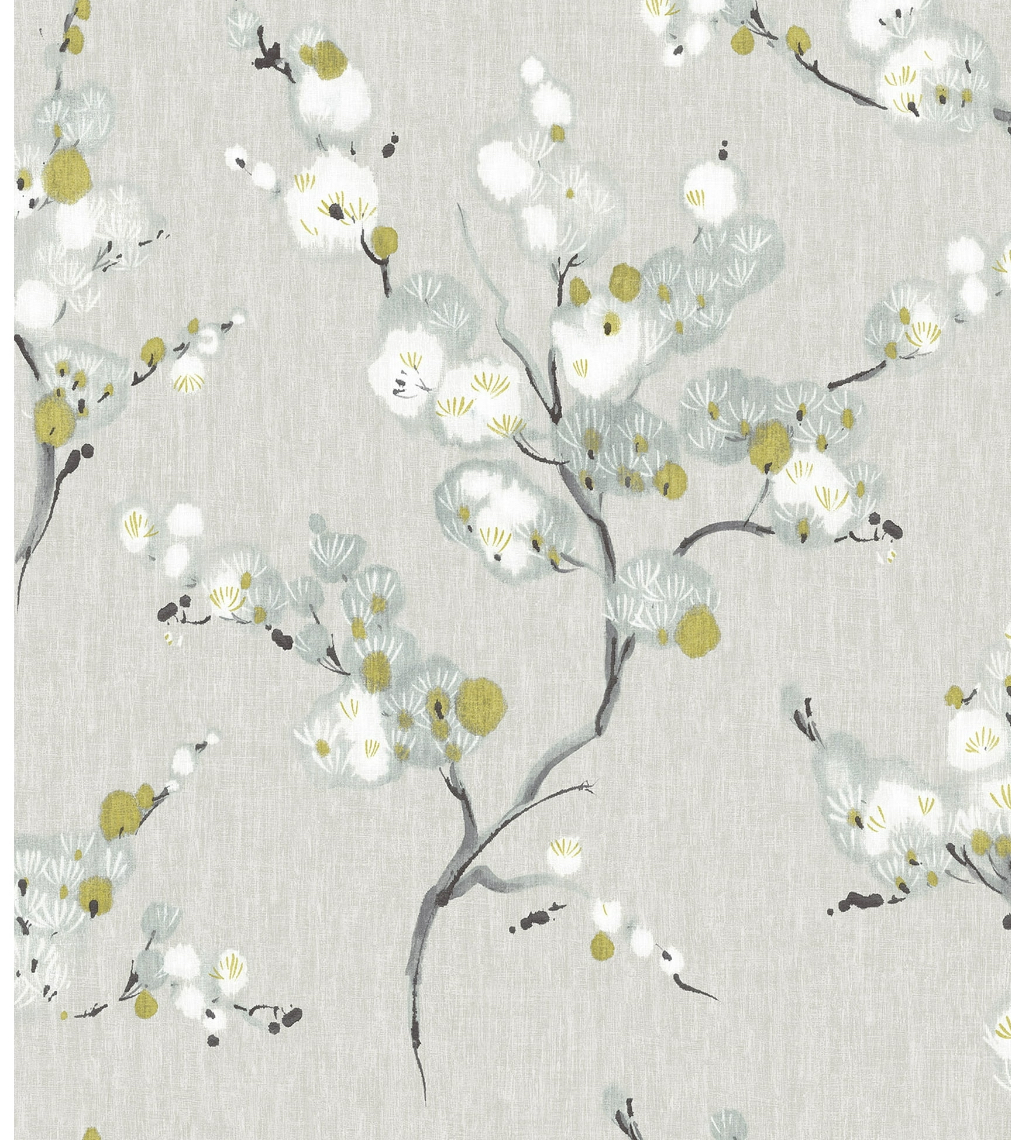 NuWallpaper Grey Mirei Vinyl Peel And Stick Wallpaper, 216-in by 20.5-in, 30.75 sq. ft.