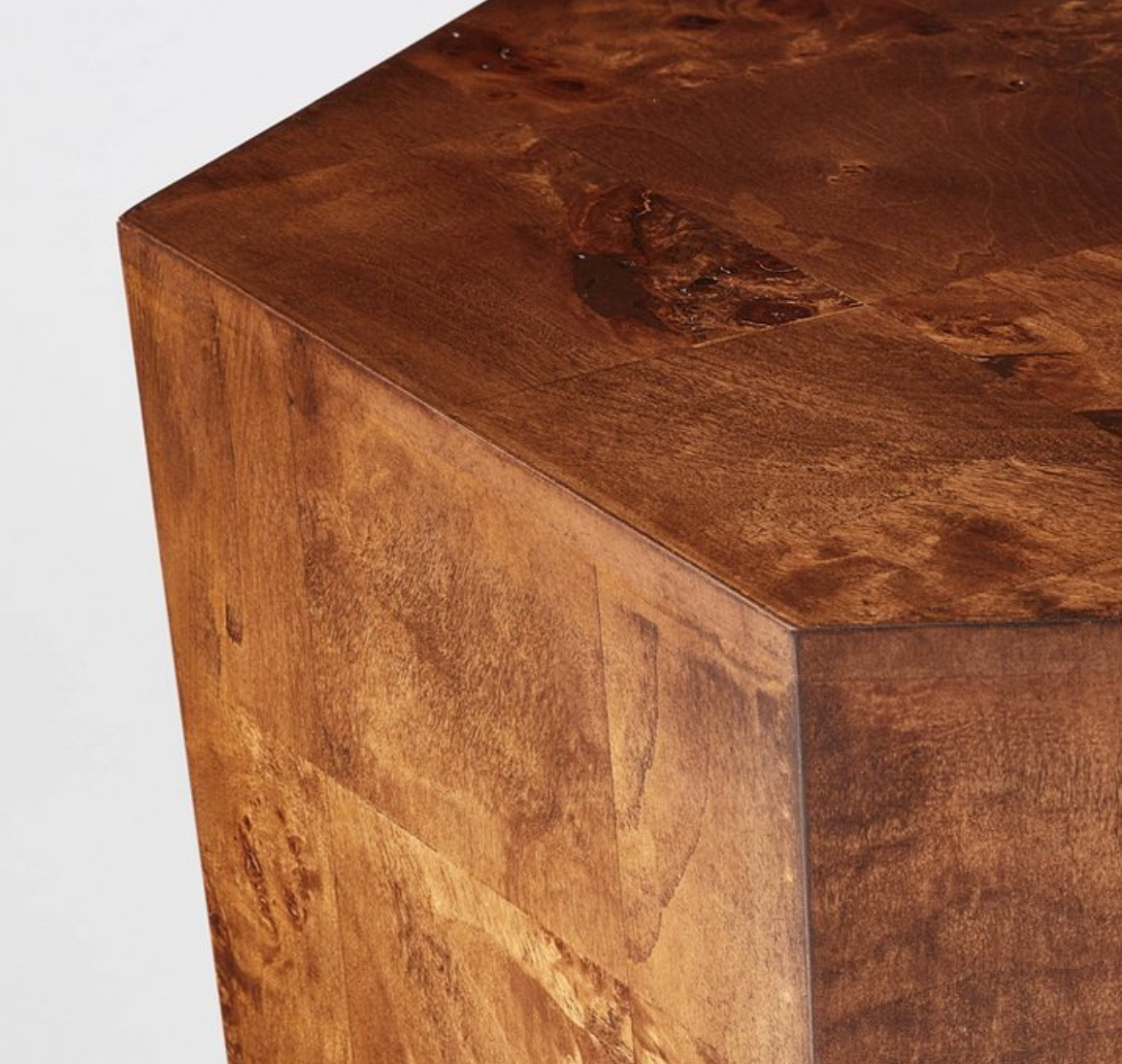 Ogden Burled Wood Accent Table Dark Brown - Threshold™ designed with Studio McGee: Hexagon, No Assembly Required