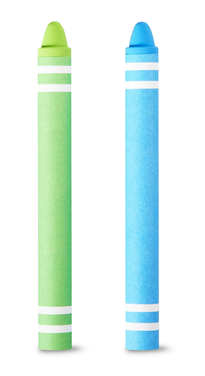 onn. Crayon Tablet Styluses Touch Pen with Soft Silicone Tip, 2 Count Pack - Blue and Green