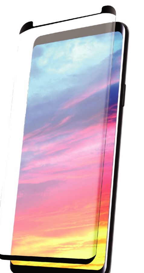 onn. Curved Glass Screen Protector with ImpactGuard Technology for Samsung Galaxy S9+
