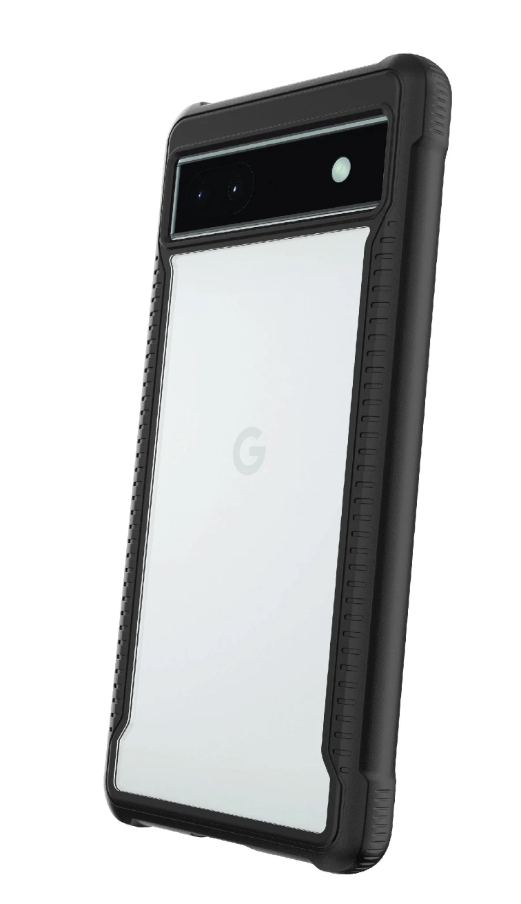onn. Dual-Layer Phone Case for Google Pixel 6a - Black/Clear