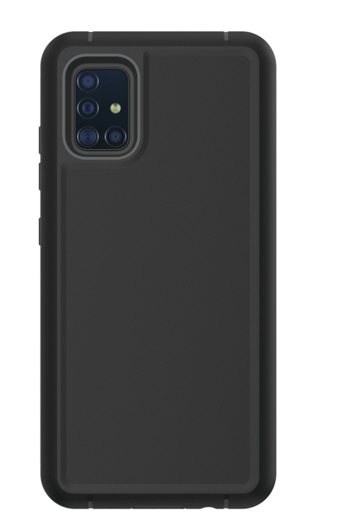 onn. Rugged Phone Case for A51 5G & 5G UW, Black