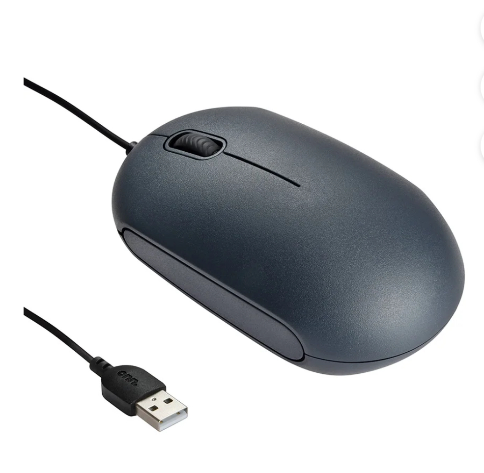 onn. USB Optical Ambidextrous Mouse, USB Nano Receiver, Black