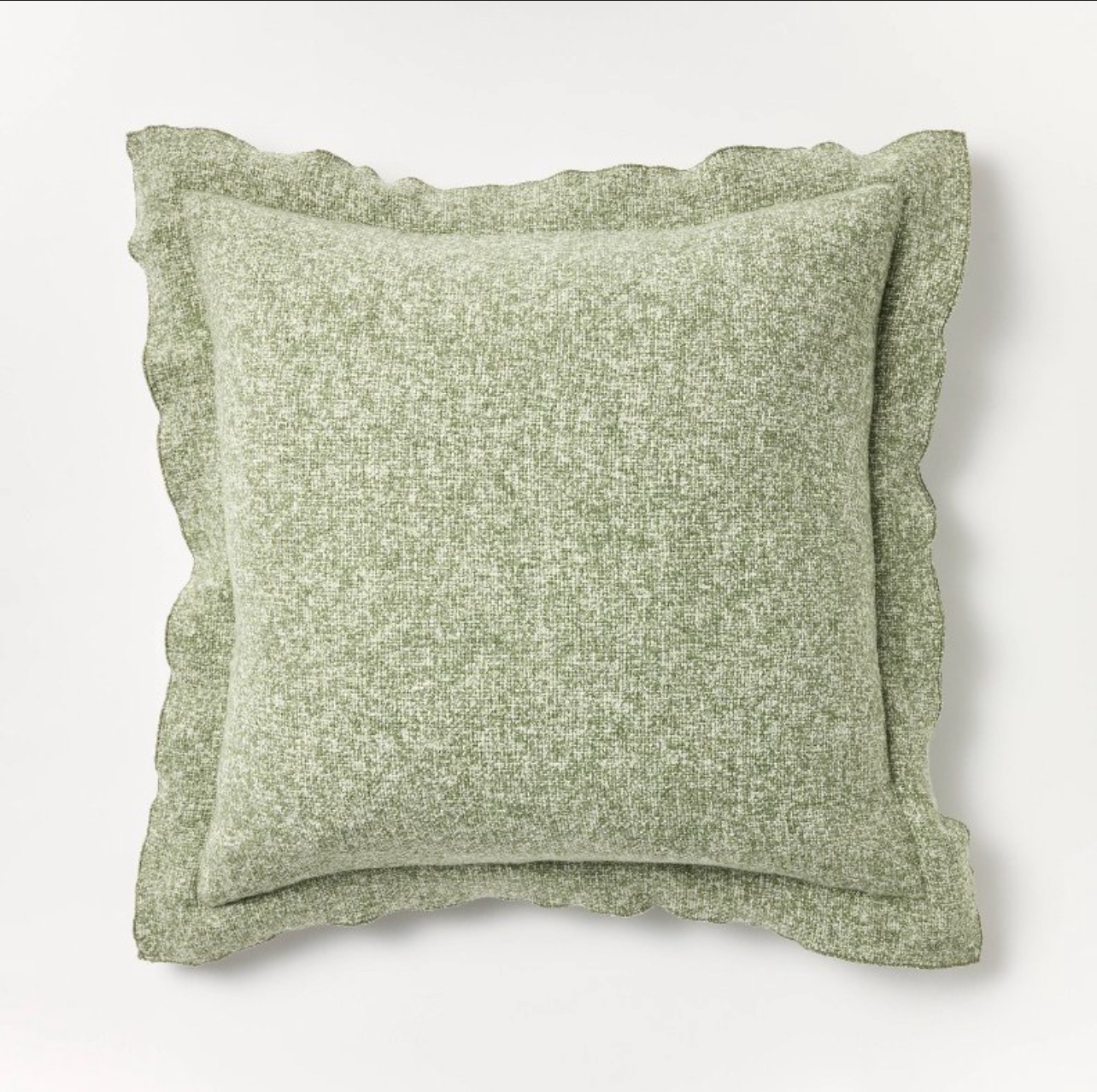 Oversized Heather Square Throw Pillow Sage/ Cream - Threshold™ designed with Studio McGee