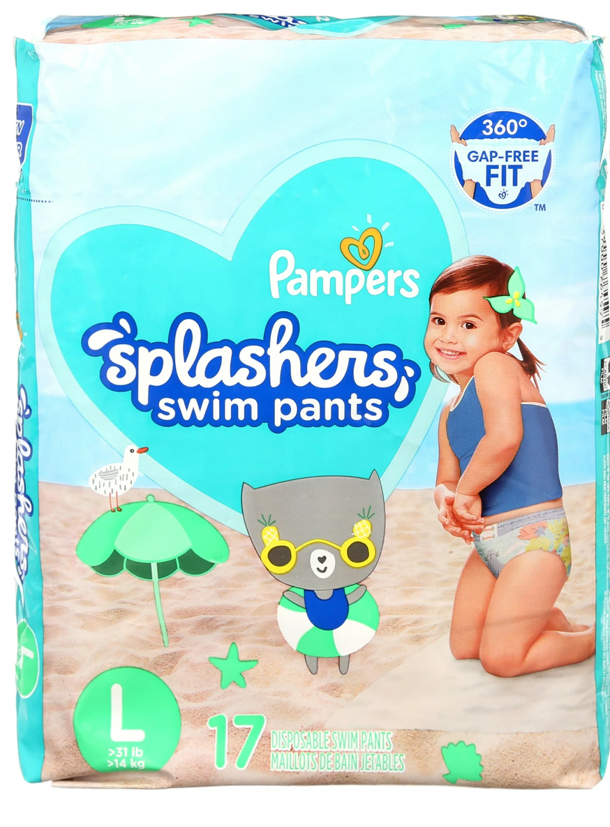 Pampers Splashers Swim Diapers Size LG, 17 Count (Select for More Options)