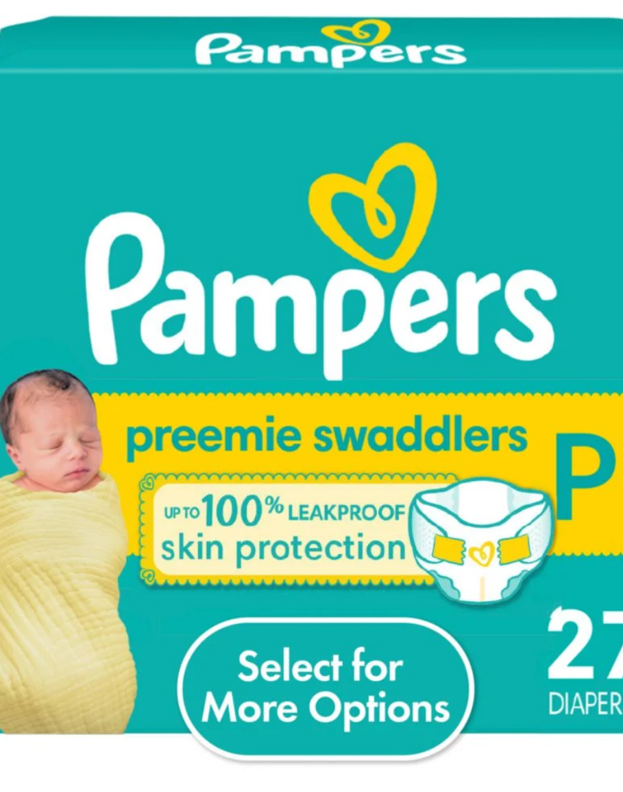 Pampers Swaddlers Baby Diapers Size Preemie, 27 Count