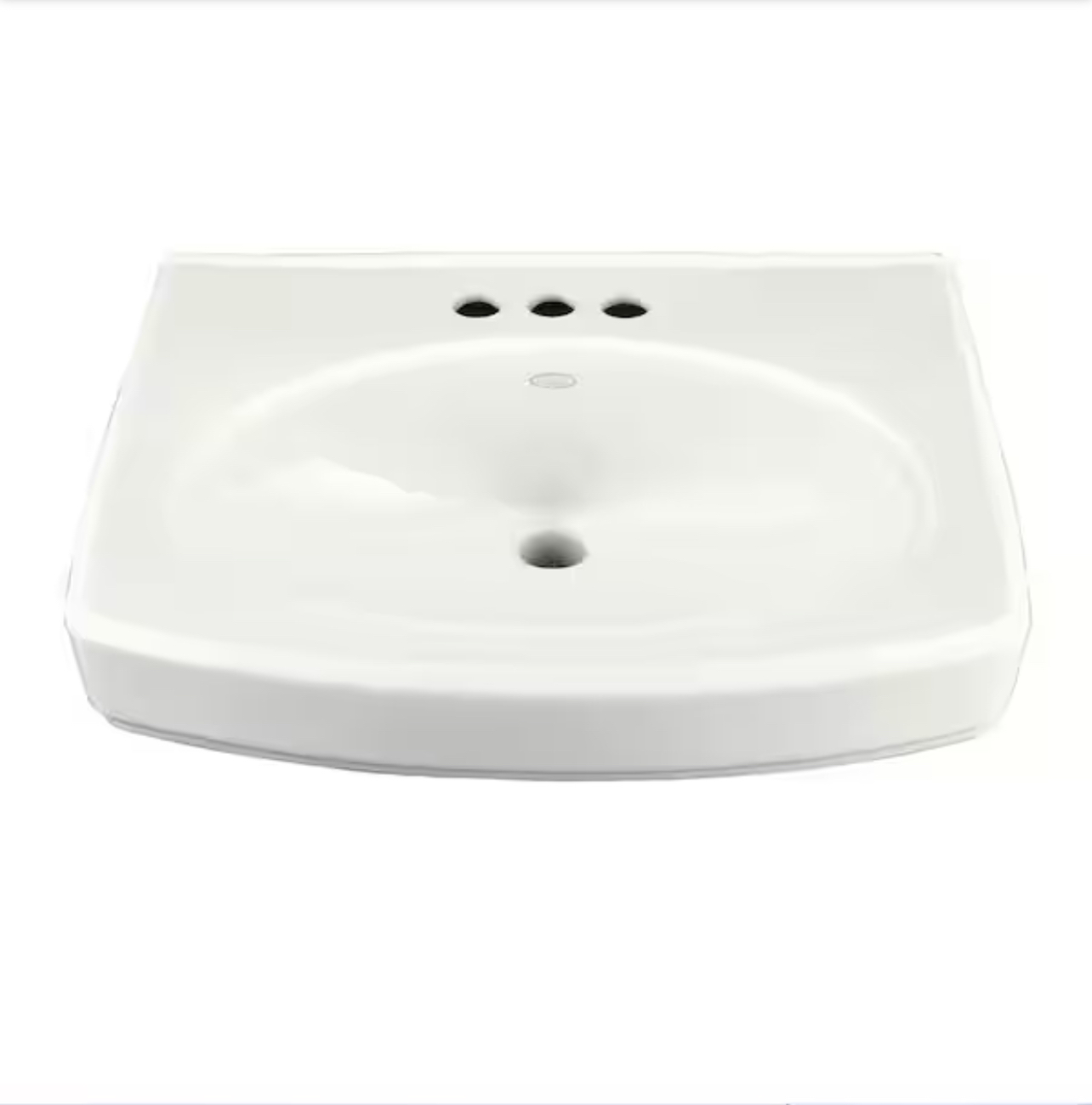 Pinoir 4 in. Vitreous China Pedestal Sink Basin in White with Overflow Drain
