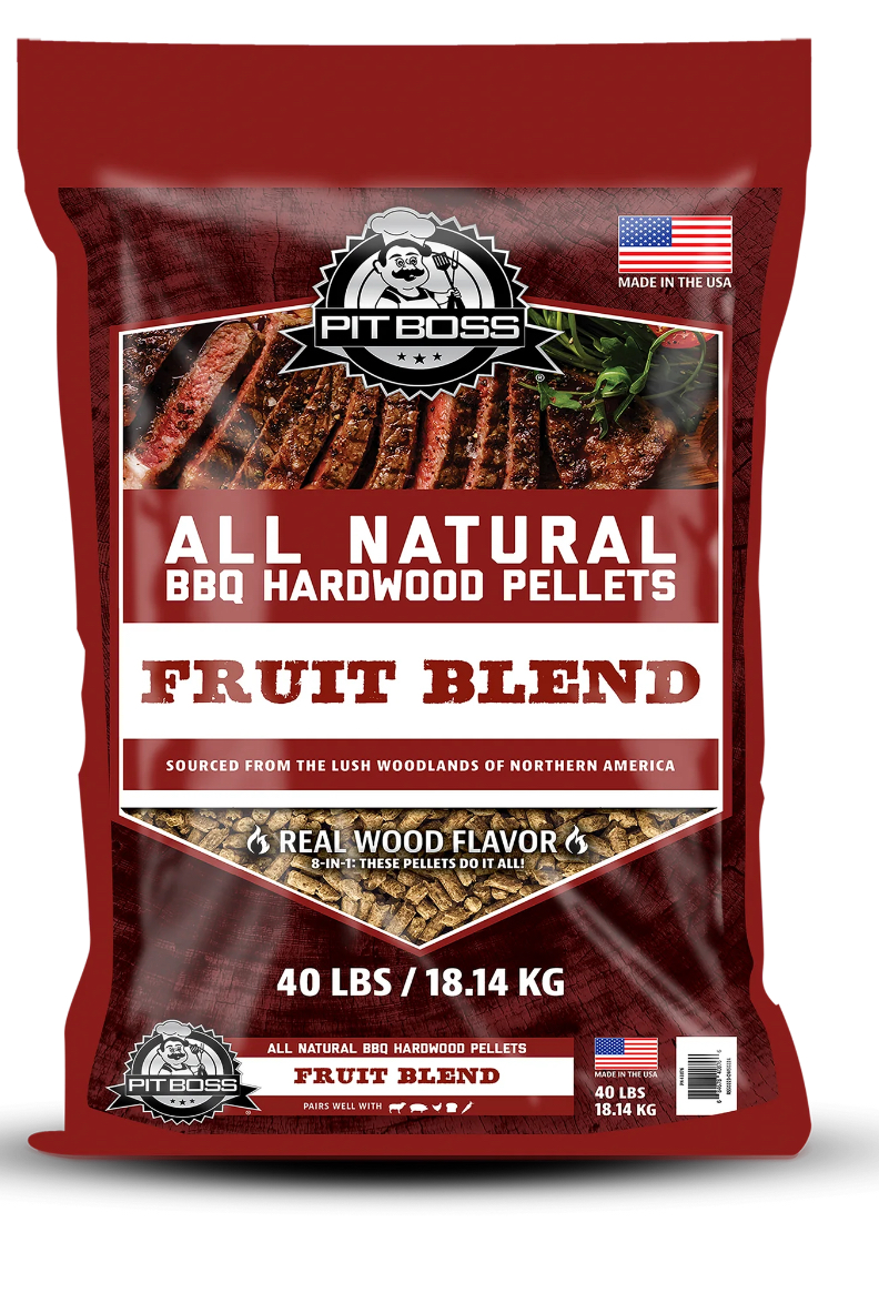 Pit Boss 100% All-Natural Hardwood Fruit Blend BBQ Grilling Pellets, 40 lbs Bag