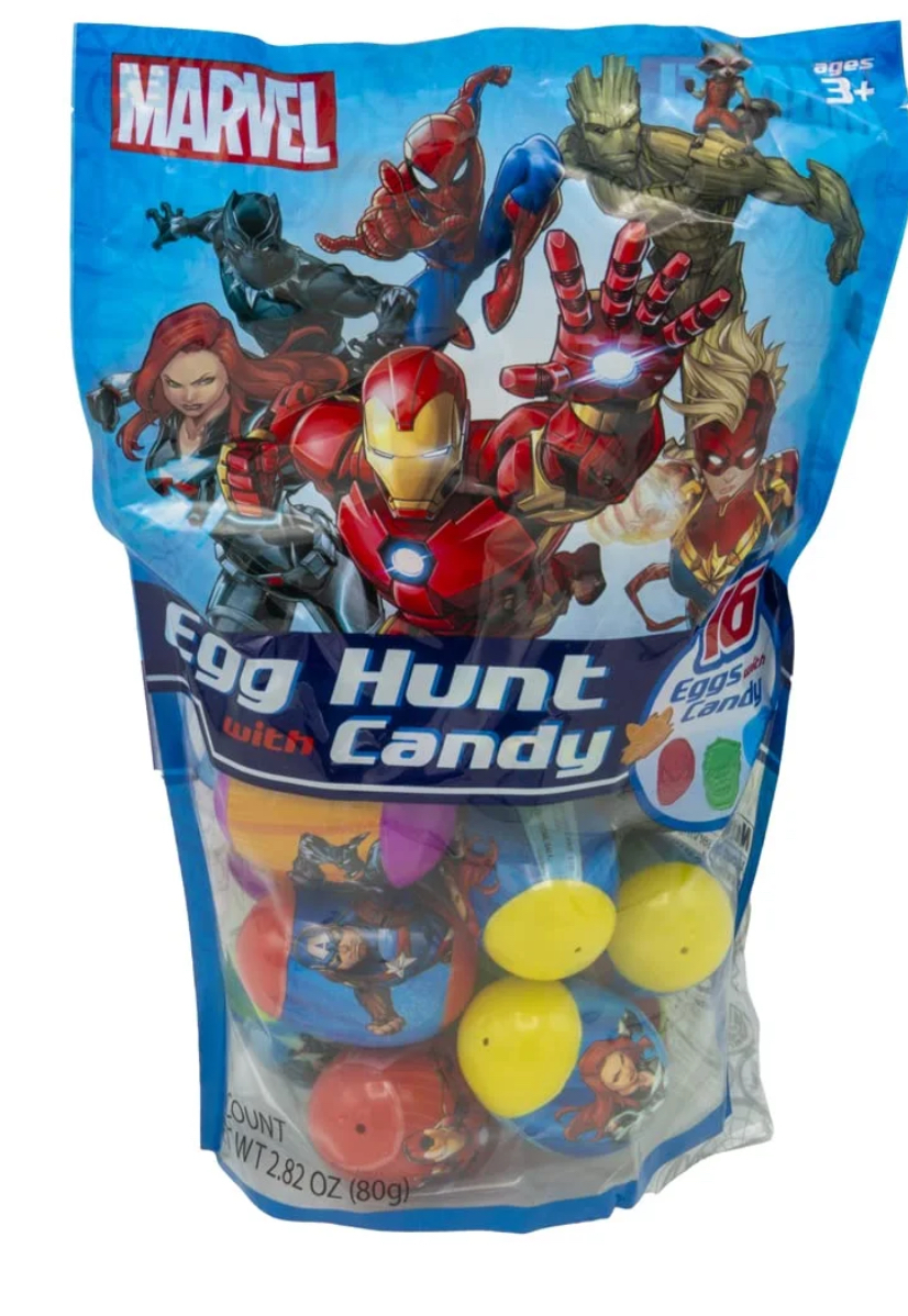 Plastic Eggs filled with Candy - 16 Piece Bag (Frozen II, Nickelodeon, Disney, Marvel)
