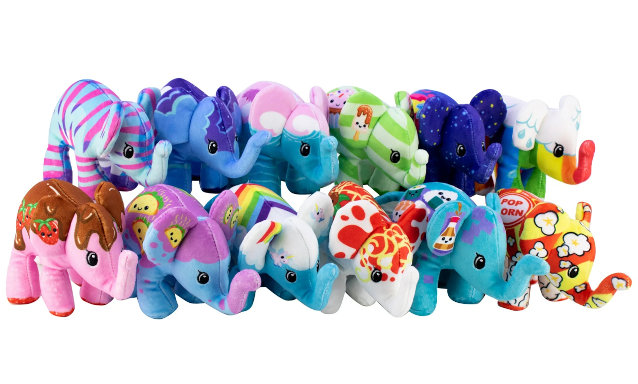 Pop Art Soft 4 Inch Mystery Bags Mini Elephants, the Super-Cute Bean-Filled Plush, Styles Will Vary