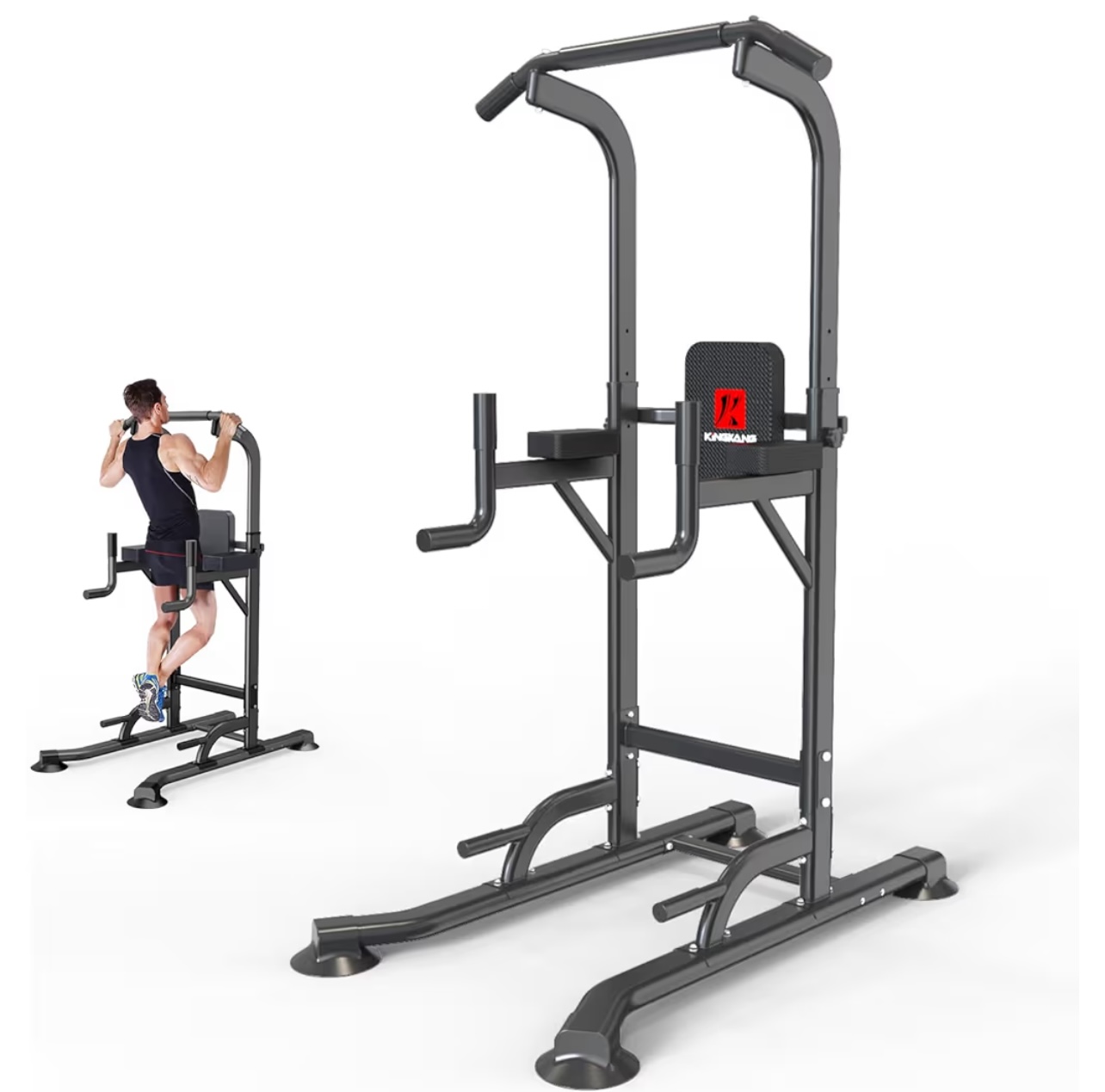 Power Tower Dip Station Workout equipment Pull up Bar for Home Gym Adjustable Height Strength Training Fitness Excercise Equipment,Load 450LBS