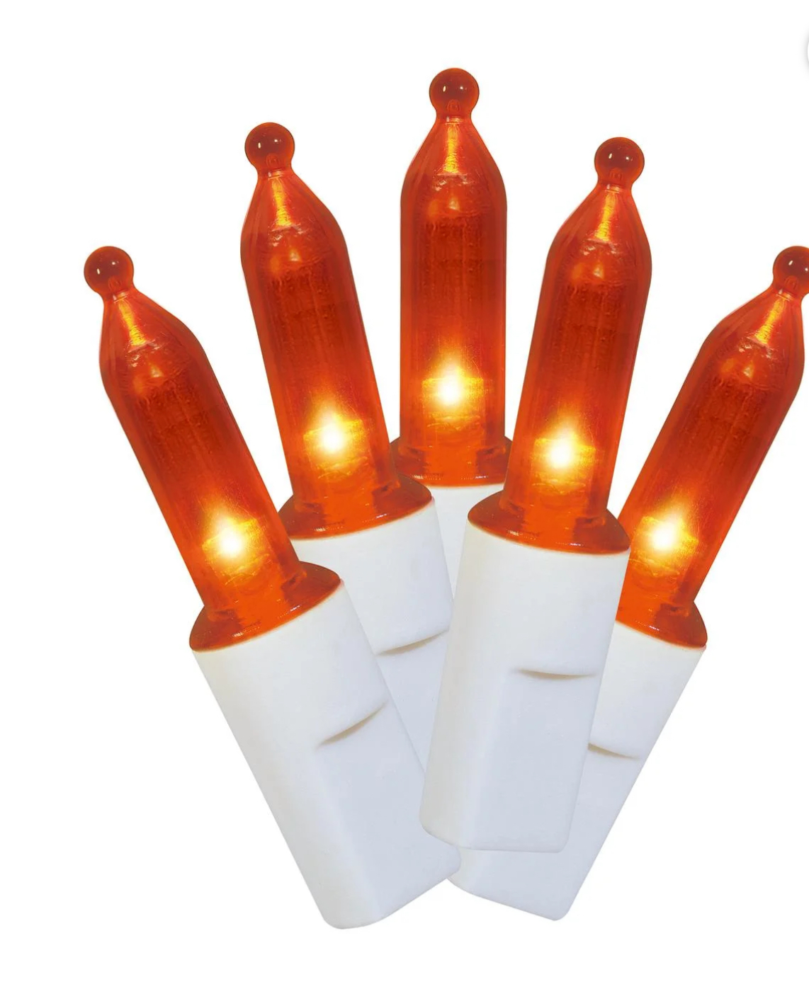 100-Count Amber LED Mini Christmas Lights with White Wire, 21', Holiday Time