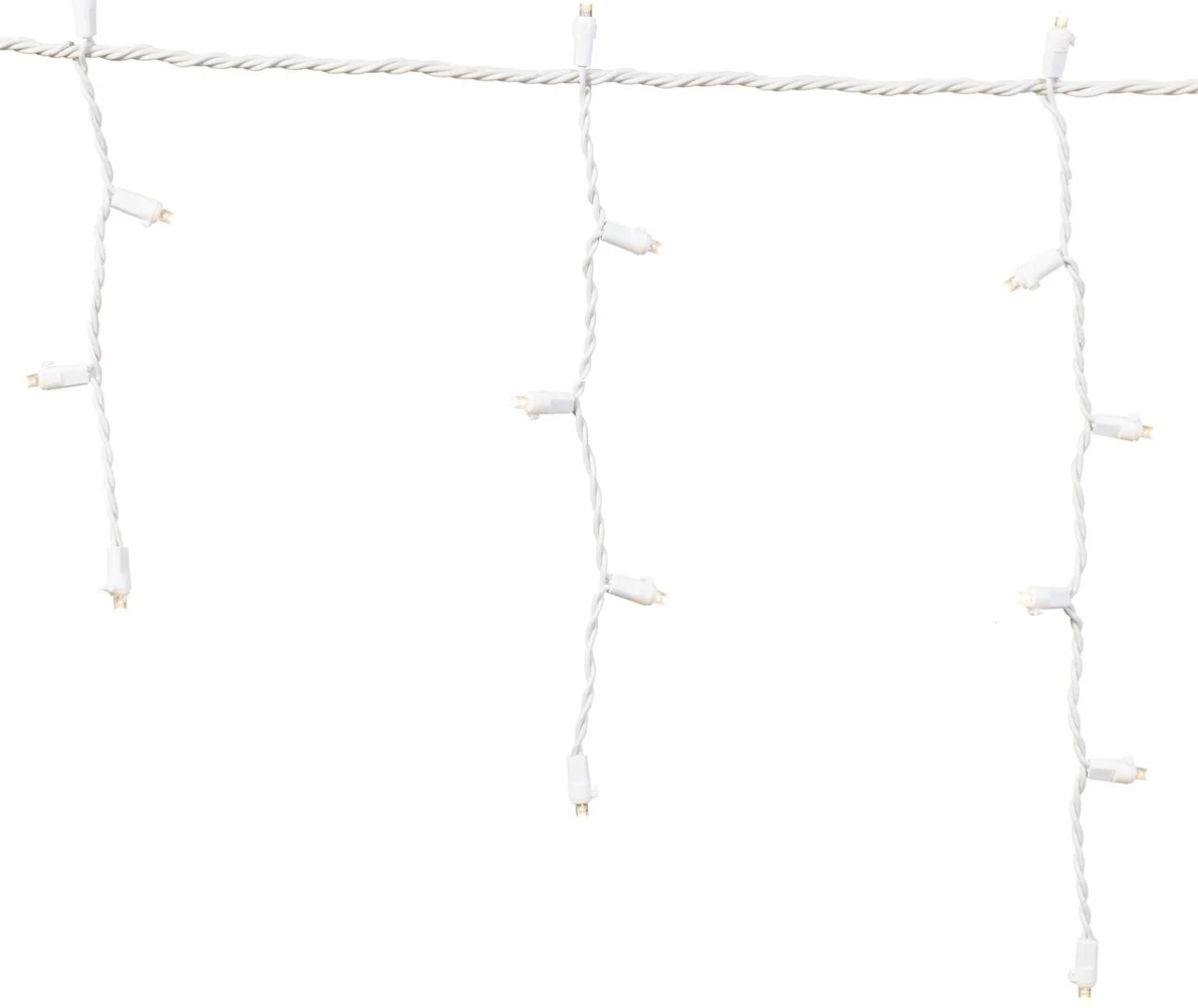 200-Count Cool White LED Icicle Lights with 8 Sync Lighting Functions, 24', Holiday Time
